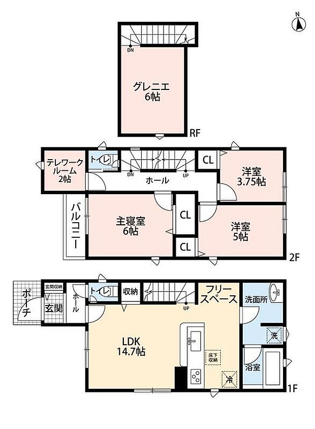 (2号棟)、価格2988万円、3LDK+S、土地面積84.31m2、建物面積79.38m2
