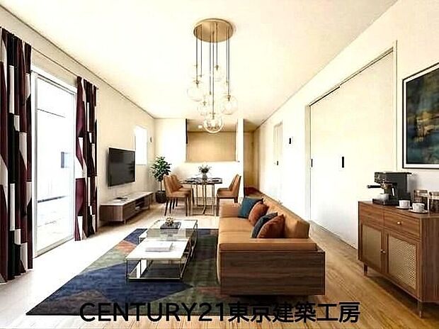 【家具はCGにてレイアウト】◇採光良好なリビングは、ご家族の憩いの空間。居心地の良い快適な安らぎの場所にもなりそうです。