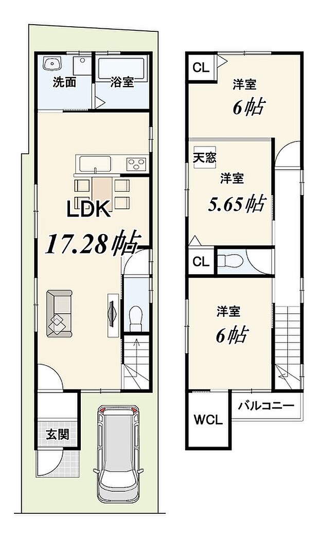 新築参考プラン
土地700万円 建物1499万円
設計監理費用120万円別途要
外構費120万円別途要