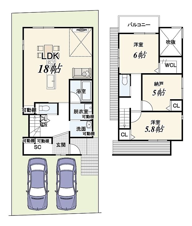 2SLDK/建物面積87.91ｍ2