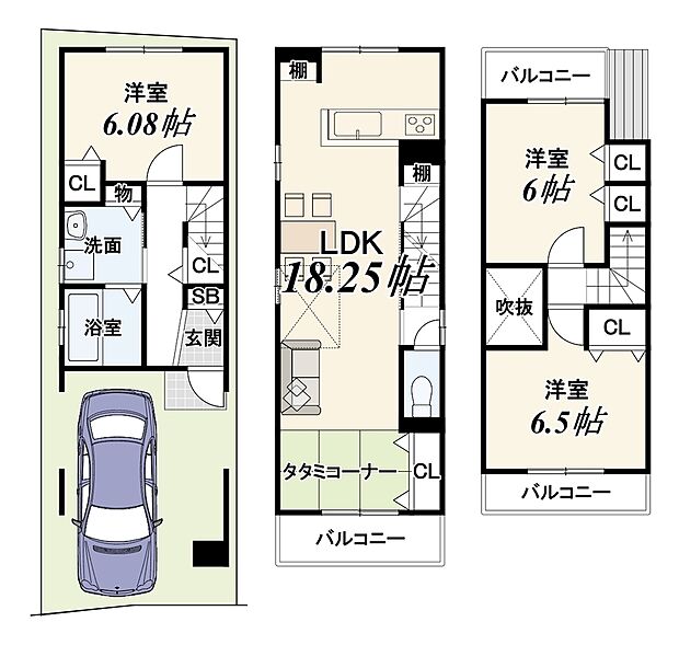 【新築参考プラン】【土地価格780万円、土地面積59.90m2/建物価格1599万円、建物面積87.21m2】