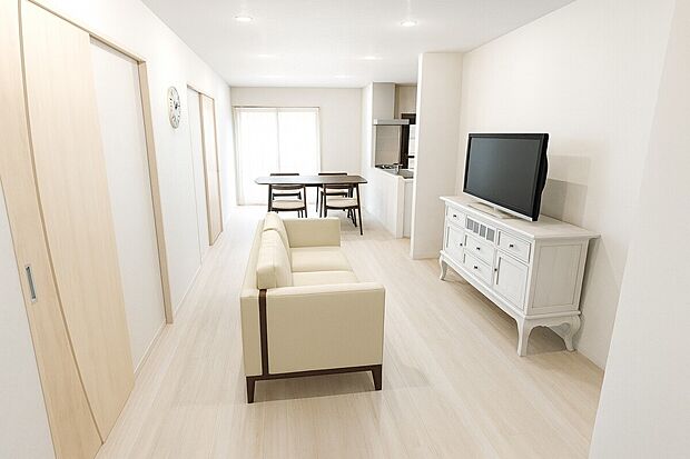 【【イメージパース作成致します！】】19帖のゆったりリビング！リビング階段なので、家族と毎日コミュニケーションが取れます！