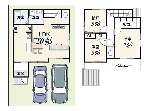 【【まどり:新築参考プラン】】建物価格:1900万円
建物面積:86.96m2