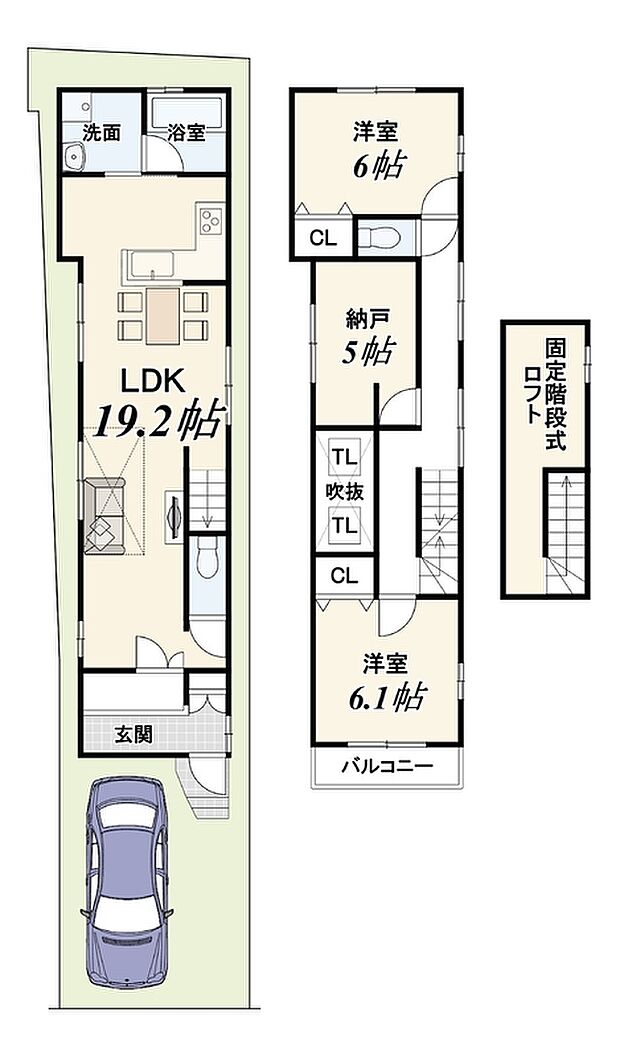 ■キッチン・浴室・洗面を近くにまとめた水回り集約設計で、家事動線がスムーズ。移動の無駄がなく、毎日の家事効率がぐっと高まります。