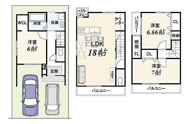 【【新築参考3Fプラン】】【新築参考3Fプラン】土地3300万円 建物1999万円(89.25m2)