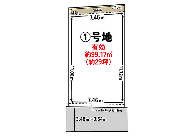 セットバック面積約1.80m2別(法面部14.31m2は有効面積に含む)