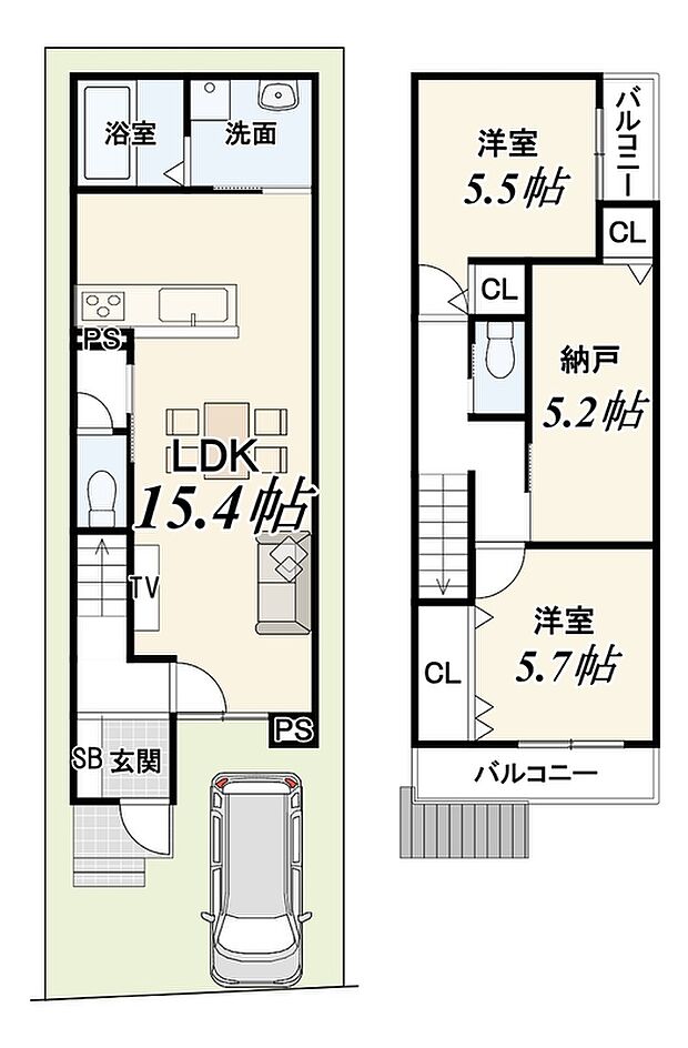 【【新築参考プラン】】土地2,700万円　建物1,799万円（78.22ｍ2）