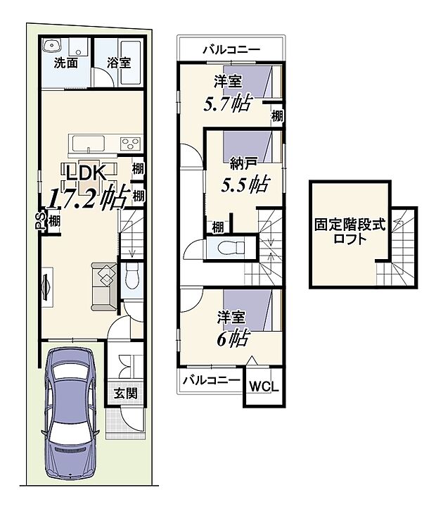 【【新築参考プラン】】建物価格1999万、建物面積83.66m2
