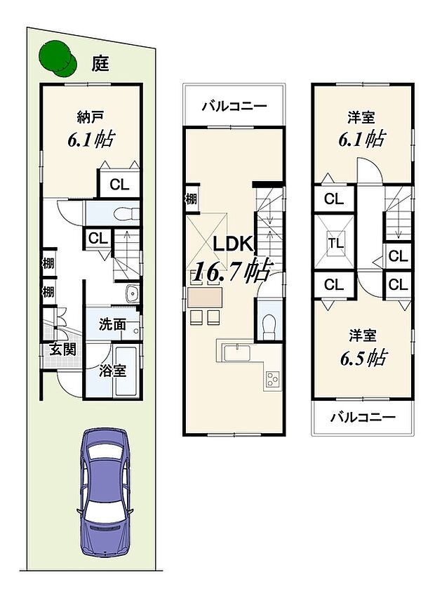 建物面積：94.61ｍ2
建物価格：2399万円
外構費用120万円（税込）別途要
（設計監理費用120万円は物件価格に含む）