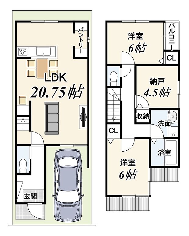 【新築参考プラン】
建物価格1829万円、建物面積84.65m2
※設計監理費用120万円（税込）・外構費用120万円（税込）別途要
