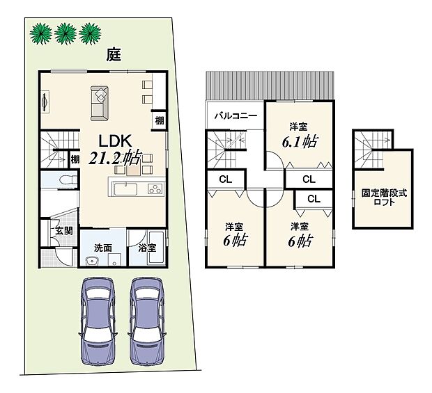 【新築参考プラン】土地1800万円、建物1924万円・新築参考プラン92.14平米・建築確認申請費用120万円（税込）・外構費120万円別途要（税込）