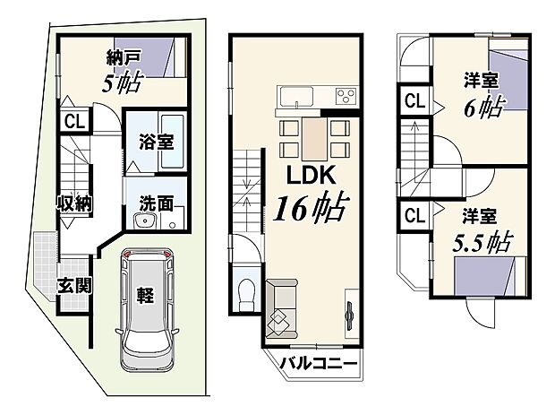 新築参考プラン74.92m2/建物価格1924万円/2SLDK/駐車1台可
