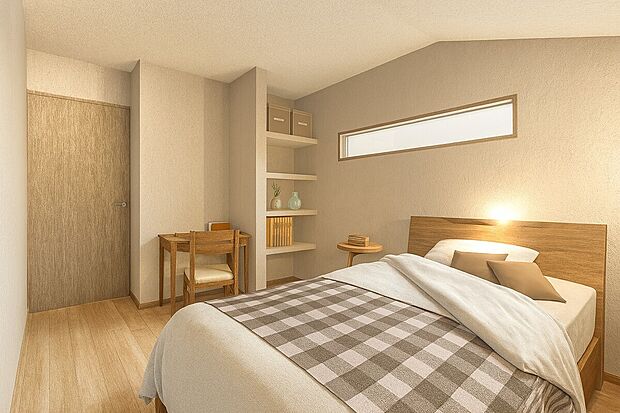 【【イメージパース/西側洋室5.5帖】】暮らし心地を大きく左右する収納を、適材適所に配置し使い勝手を考慮しました。