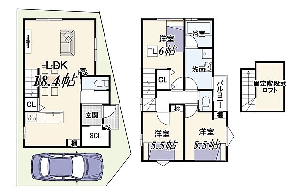 【新築参考プラン】建物面積83.24m2/建物価格1825万円