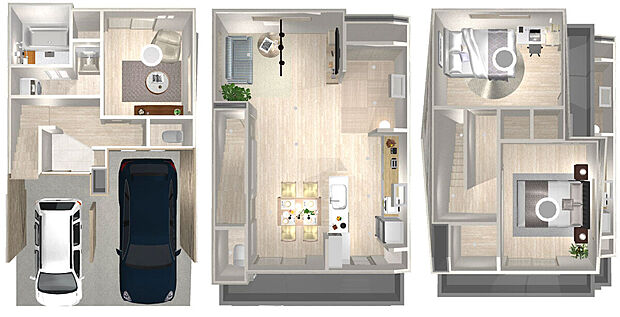 【新築参考Aプラン:イメージパース】パース図を使って家具を配置した際の間取りをご説明いたします!家具を置いたらどうなるんだろう?と不安な気持ちも解消できるのがイメージパースの強みです!お気軽にお声がけください!