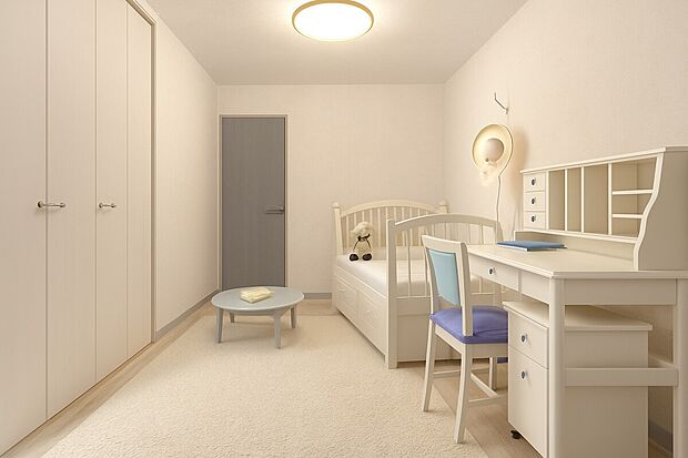 【【パース図:(3F)洋室6帖】】長く住み続けるお家だからこそ、構造や間取りから内装、設備に至るまで徹底的にこだわりたい!そんな方にぴったりの自由設計です