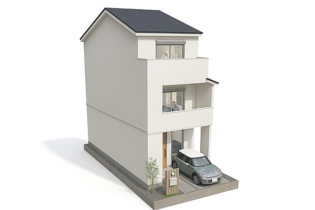 【【外観イメージパース】】間取り図を基に作成したイメージパース図です。外構など、ご要望ございましたらお客様に合わせて作成いたします!