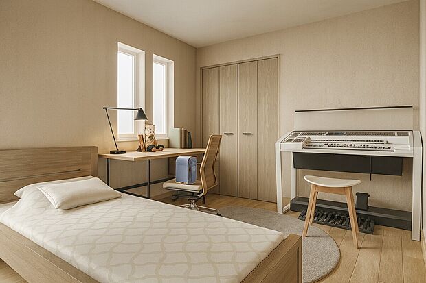 【【パース図：洋室】】現地＆モデルハウス見学予約受付中！本日、翌日のご見学はお電話がスムーズです