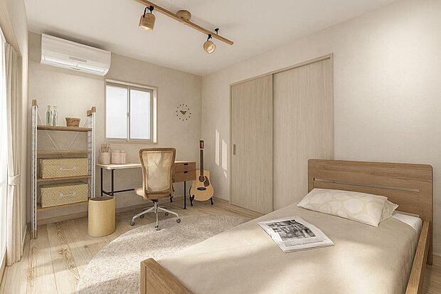 【納戸5.5帖/イメージパース】1階に居室があることで階段の上り下りをする必要がなく老後も安心!【※本画像はCGによる家具配置イメージです。実際の室内には家具・調度品は含まれておりません。図面と現況が異なる場合は現況を優先します】