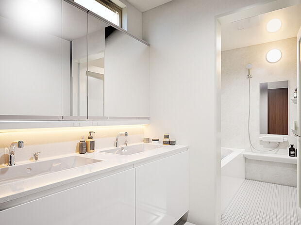 【完成予想パース【1号棟】 洗面室】◆◆ 【無料】 見学予約 受付中 ◆◆
ＴＥＬ ： 0120-530-132（通話無料）