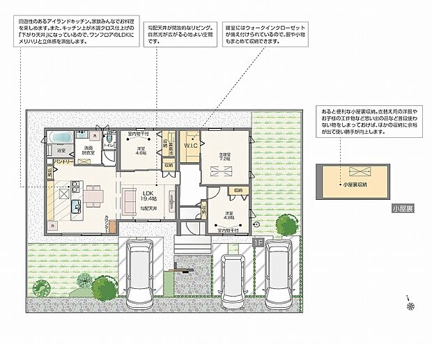 【LDK+小屋裏収納】オール電化住宅/上水道（公営水道）/電気（東京電力）/汚水・雑排水（公共下水道）/雨水（宅内浸透※オーバーフロー分は道路側溝）/太陽光発電システム5.92kW/蓄電池システム9.9kWh/HEMS/空気工房/展示家具付/外構付