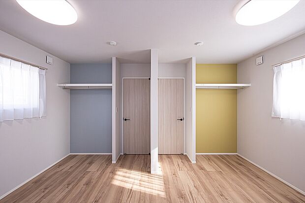 居室:ライフスタイルに合わせ、将来間仕切りができるようになっています。