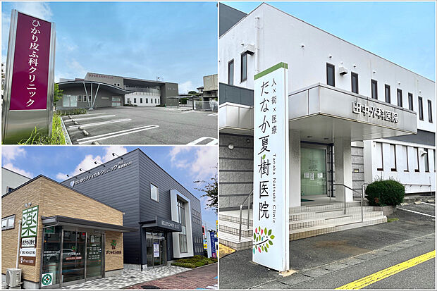 ひかり皮膚科クリニック、田中夏樹病院、等(約450m)