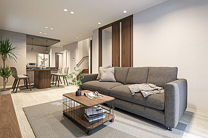 T4棟 内観パース (リビング)