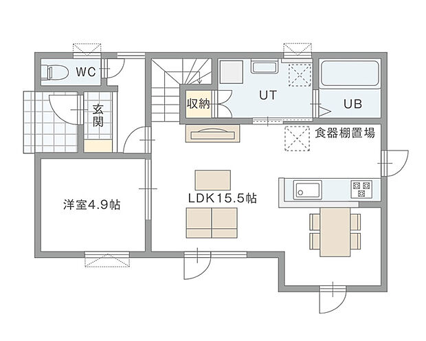 【【建築参考例】】建物面積　105.12m2
建物価格　1860万円
※杭工事、分水工事、諸費用別途
※設計プランの参考一例であって、当該プランの採用可否は任意です。