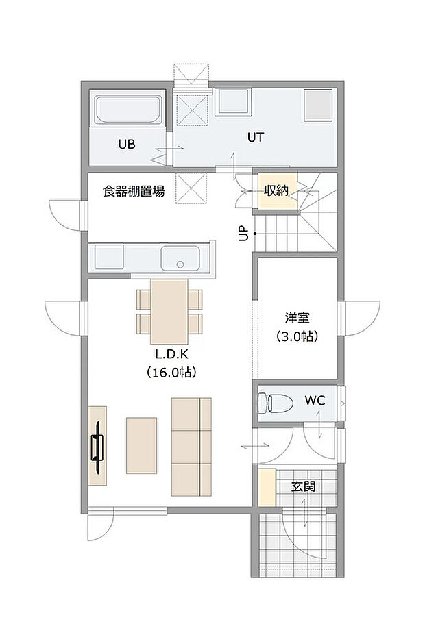 【【建築プラン例】】建物面積：101.87m2
建物価格：2116万円(税込)
※杭工事、分水工事、諸費用別途
※設計プランの参考一例であって、当該プランの採用可否は任意です。