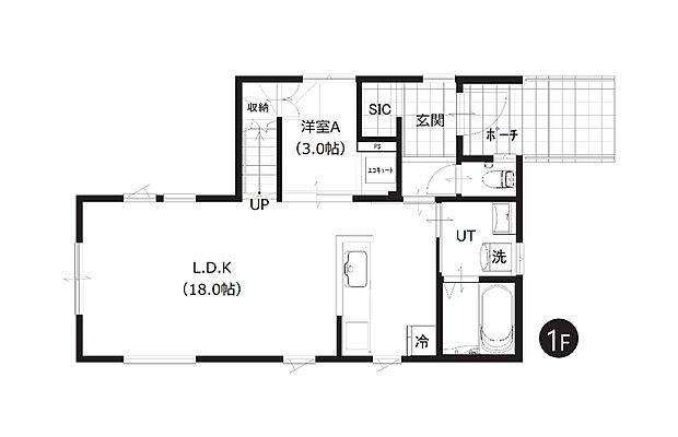 【4LDK】リビングに隣接する約3帖の洋室は、引戸を開放してより広々とした空間としても活用いただけます。