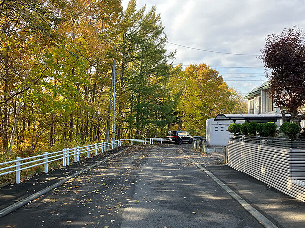 【【現地写真】】自然豊かな暮らしをお楽しみいただけるロケーションです。季節の移ろいを感じながらのびのびと過ごせます。
（2025年10月撮影）