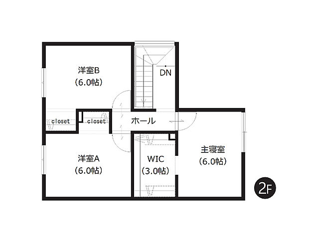 【3LDK】全居室6帖以上のゆとり設計。家族がそれぞれゆとりのあるスペースをお持ちいただけます。