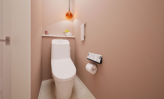 【【(17)完成予想図】】こだわりの設備仕様が魅力のお住まい。トイレには現代の必需品、温水洗浄便座付き。