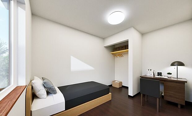 【【(18)完成予想図】】2階の洋室は、ご家族のプライバシーも大切にできる振り分けタイプ。どこのお部屋もゆったりくつろげるゆとりの広さです。