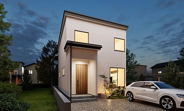 【【完成予想図】】敷地内駐車場は車種により3台分。来客用の駐車スペースを確保できたり、ご夫婦でお車を所有することもできます。