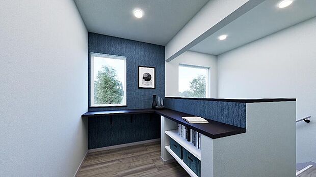 【【2号棟 完成予想図】】テレワークやお子様の学習スペースなど、多目的利用ができる広いホールも魅力です。