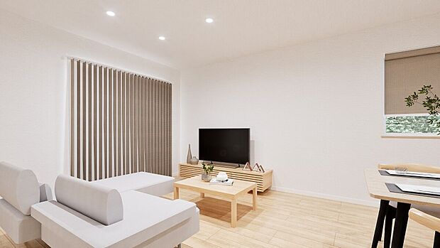 【【完成予想図】】LDKは約16.5帖。隣接する洋室を開放すれば、さらにゆとりある空間として活用。