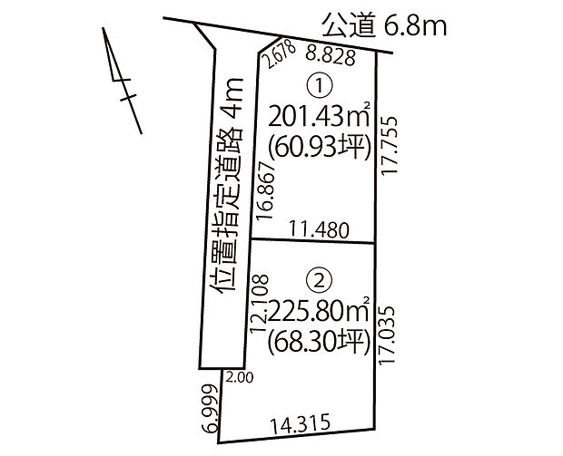約68坪のゆとりある敷地が魅力の2号地です。