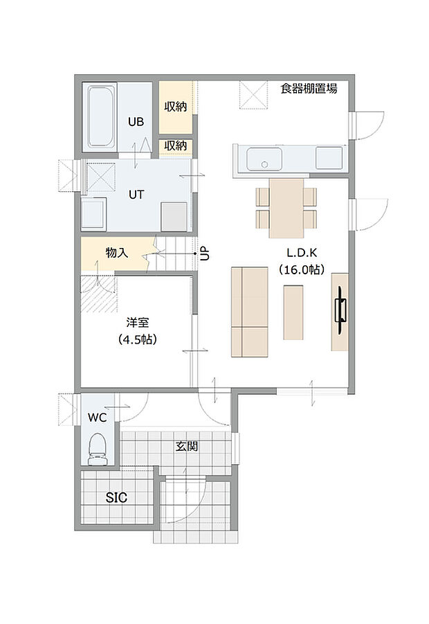 【【建築プラン例】】建築面積：115.94m2
建物価格：2444万円（税込）
※杭工事、分水工事、諸費用別途
※設計プランの参考一例であって、当該プランの採用可否は任意です。
