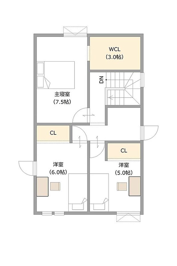 【【建築プラン例】】建築面積:101.87m2
建物価格:2213 万円(税込)
※杭工事、分水工事、諸費用別途
※設計プランの参考一例であって、当該プランの採用可否は任意です。