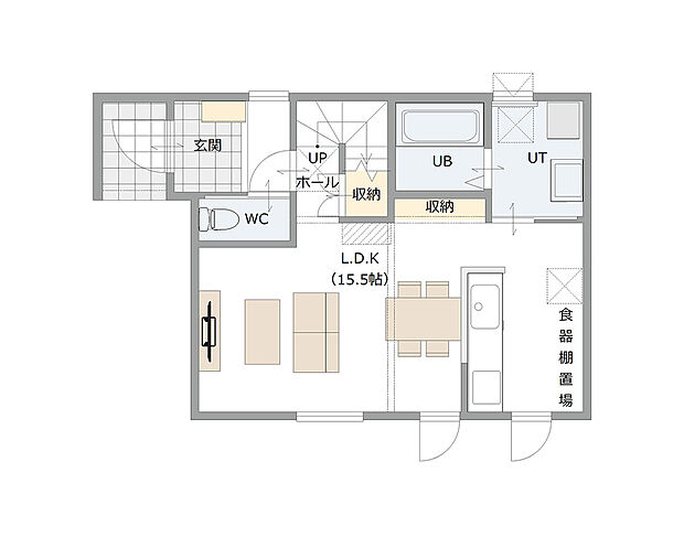 【【建築プラン例】】建築面積：89.45m2
建物価格：2104万円（税込）
※杭工事、分水工事、諸費用別途
※設計プランの参考一例であって、当該プランの採用可否は任意です。