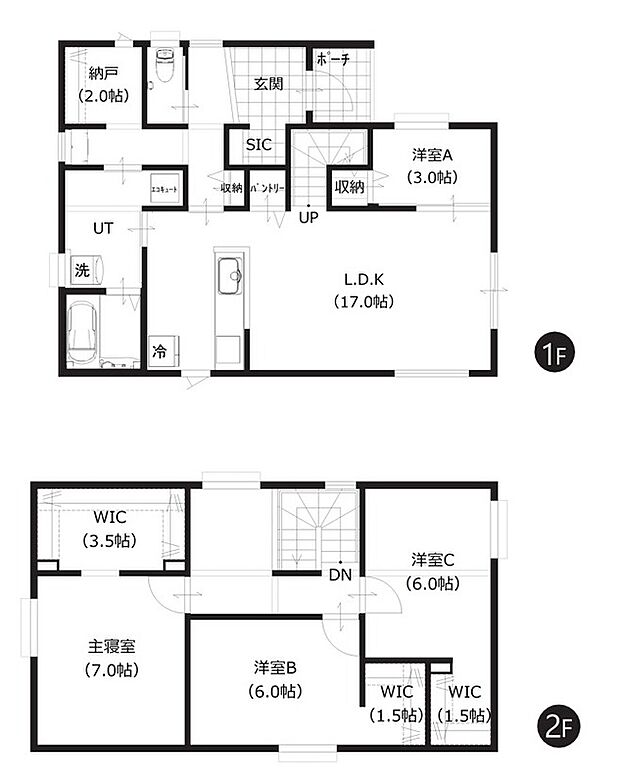 【4SLDK】コミュニケーションが取りやすい、対面式キッチンやリビングイン階段を採用。自然とご家族が集まり笑顔があふれる空間です。