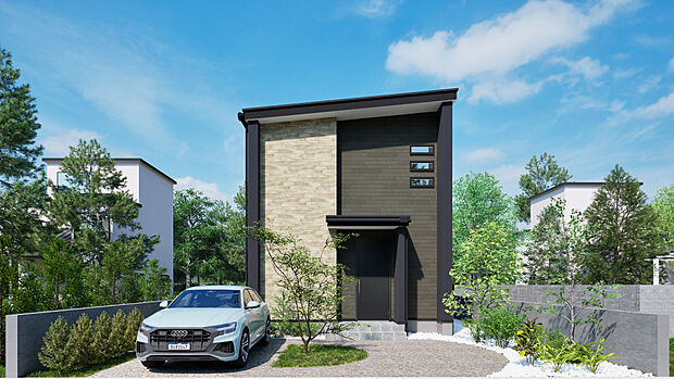 プロの建築士とコーディネーターが手掛ける和モダンテイストのお住まい。お車は車種により最大3台駐車可能でございますので、お車での来客時にも助かります。