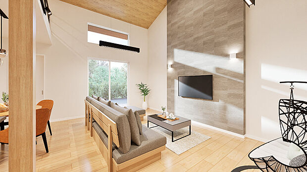 【【完成予想図】】入居後すぐ快適にお過ごしいただける、家具・カーテン付きの物件です。生活のイメージも持ちやすいですね。。