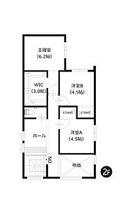全居室収納付きですっきりとしたお住まいを実現！ホール部分には、ワークスペースやお子様の学習スペースなど落ち着いて作業できるカウンタースペースを設置しました。 
