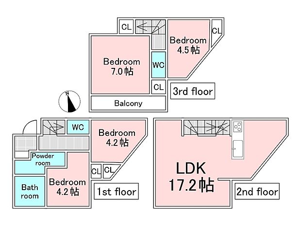 【B号棟参考プラン】建物込3880万円、土地面積60.00m2、建物面積84.96m2