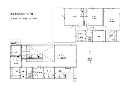 配膳に便利な横並びのダイニングや、脱衣室と洗面室に隣接したFCLなど、家事・生活動線に配慮された間取り設計。パントリーやWIC、納戸など豊富な収納が魅力的な「3LDK+S」の住まいです。 