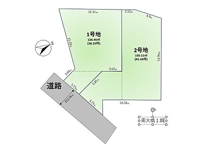 西鉄天神大牟田線「大橋」駅まで徒歩18分。第一種低層住居専用地域内の、閑静な住宅地に位置しています。南側が道路に面しています。前面道路の幅員は約3.96mです。 