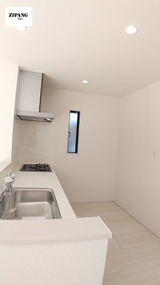 【キッチン】【キッチン】お子さんや家族と距離感近く料理が可能な対面式のシステムキッチンです。3口コンロのキッチンで料理をお楽しみください♪